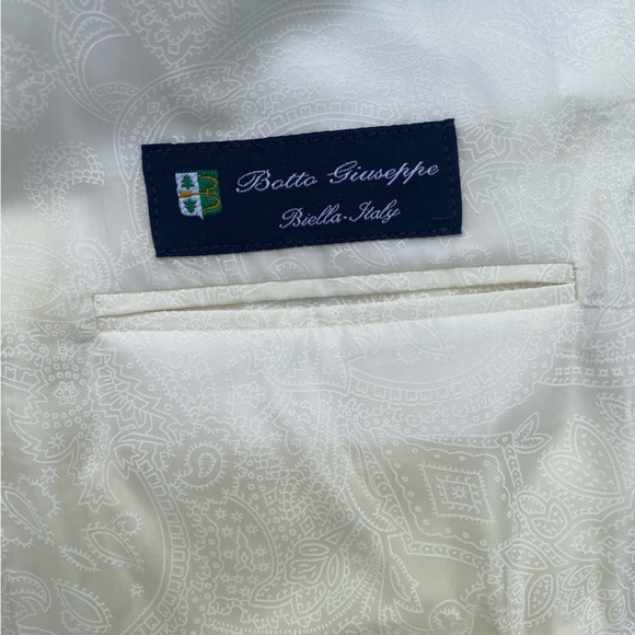 Light Ivory Custom Joseph Abboud Tuxedo Jacket Coat Size 40R Slim fit - Picture 6 of 7